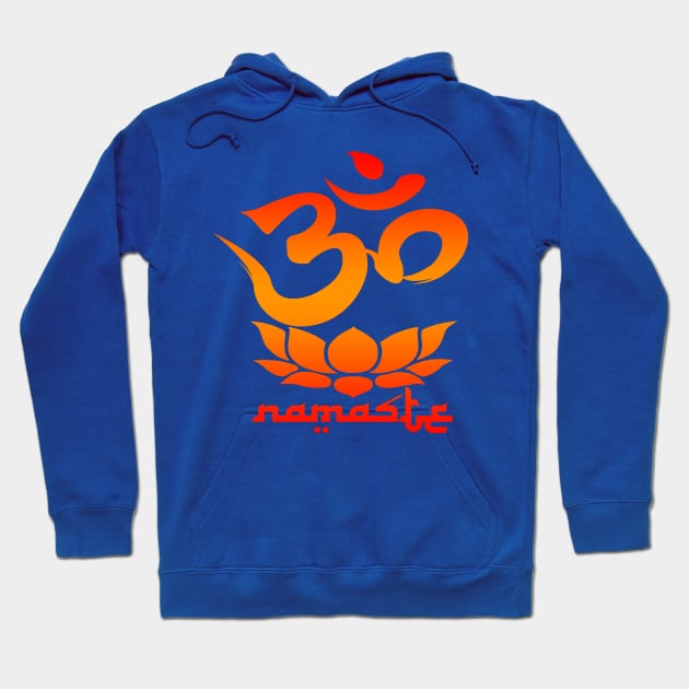 namaste red Hoodie by robotface